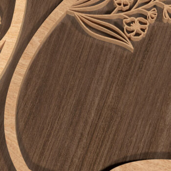 Intra απο ξύλο plywood Χρώμα wenge 3mm-4mm πάχος - Floral λαγουδάκι πασχαλινό στολίδι Δίασταση 6x6 cm INTRAFABR-82762192 - Image 4