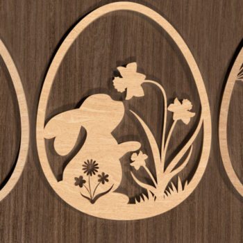 Intra απο ξύλο plywood Χρώμα wenge 3mm-4mm πάχος - Floral λαγουδάκι πασχαλινό στολίδι Δίασταση 6x6 cm INTRAFABR-82762192 - Image 5