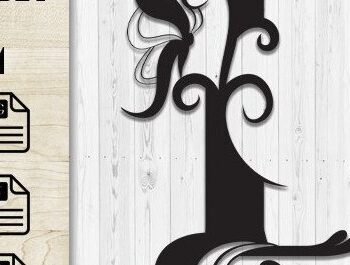 Intra απο ξύλο plywood  Χρώμα wenge 3mm-4mm πάχος - Floral Butterfly Alphabet L Δίασταση 30x20 cm INTRAFABR-122611767 - Image 1