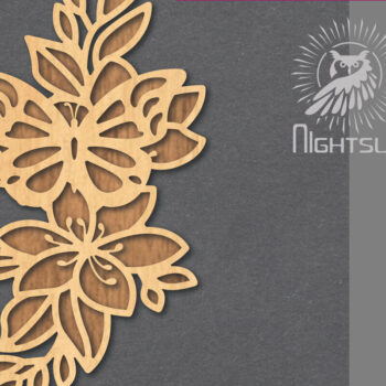 Intra απο ξύλο plywood  Χρώμα wenge 3mm-4mm πάχος - Floral Butterfly Decoration 6 Δίασταση 20x20 cm INTRAFABR-96208822 - Image 1