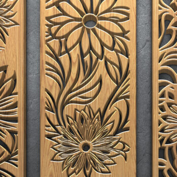 Intra απο ξύλο plywood  Χρώμα wenge 3mm-4mm πάχος - Πακέτο Laser Floral & Butterfly Δίασταση 3600x5400 cm INTRAFABR-119258216 - Image 2