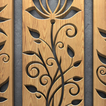 Intra απο ξύλο plywood  Χρώμα wenge 3mm-4mm πάχος - Πακέτο Laser Floral & Butterfly Δίασταση 3600x5400 cm INTRAFABR-119258216 - Image 3