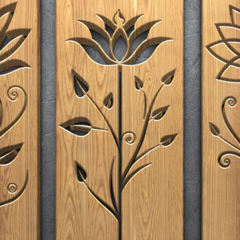 Intra απο ξύλο plywood  Χρώμα wenge 3mm-4mm πάχος - Πακέτο Laser Floral & Butterfly Δίασταση 3600x5400 cm INTRAFABR-119258216 - Image 4