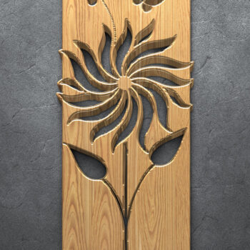 Intra απο ξύλο plywood  Χρώμα wenge 3mm-4mm πάχος - Πακέτο Laser Floral & Butterfly Δίασταση 3600x5400 cm INTRAFABR-119258216 - Image 5