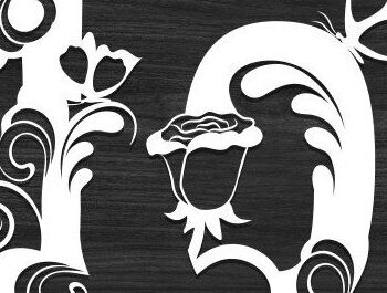 Intra απο ξύλο plywood Χρώμα wenge 3mm-4mm πάχος - Floral Αριθμός πεταλούδας Δίασταση 30x20 cm INTRAFABR-97000468 - Image 2