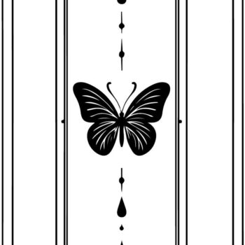 Intra απο ξύλο plywood  Χρώμα wenge 3mm-4mm πάχος - Σετ διακοσμητικό πάνελ floral πεταλούδα Δίασταση 30x30 cm INTRAFABR-68699807 - Image 2