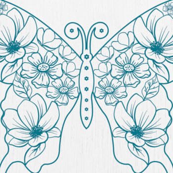 Intra απο ξύλο plywood  Χρώμα wenge 3mm-4mm πάχος - Floral Butterfly Paper Cut Design 1 Δίασταση 20x20 cm INTRAFABR-113658986 - Image 1