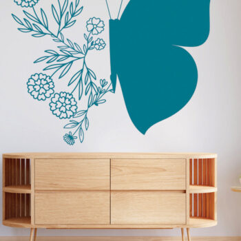 Intra απο ξύλο plywood  Χρώμα wenge 3mm-4mm πάχος - Floral Butterfly Paper Cut Design 10 Δίασταση 20x20 cm INTRAFABR-68368417 - Image 3