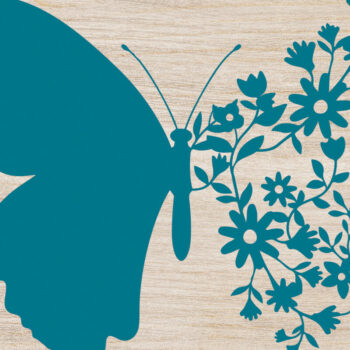 Intra απο ξύλο plywood  Χρώμα wenge 3mm-4mm πάχος - Floral Butterfly Paper Cut Design 4 Δίασταση 20x20 cm INTRAFABR-61224360 - Image 2