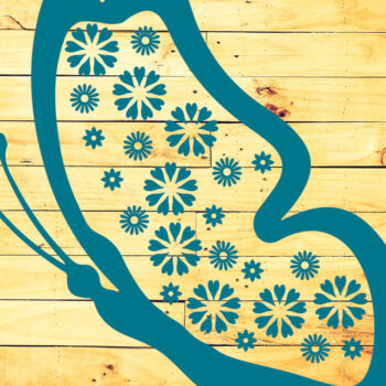 Intra απο ξύλο plywood  Χρώμα wenge 3mm-4mm πάχος - Floral Butterfly Paper Cut Design 6 Δίασταση 20x20 cm INTRAFABR-119258235 - Image 2