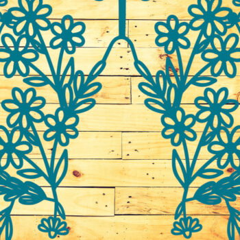 Intra απο ξύλο plywood  Χρώμα wenge 3mm-4mm πάχος - Floral Butterfly Paper Cut Design 6 Δίασταση 20x20 cm INTRAFABR-105558213 - Image 1