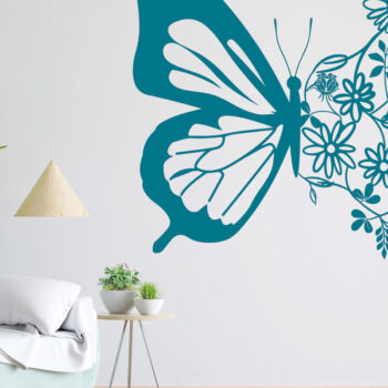 Intra απο ξύλο plywood  Χρώμα wenge 3mm-4mm πάχος - Floral Butterfly Paper Cut Design 7 Δίασταση 20x20 cm INTRAFABR-116038599 - Image 3