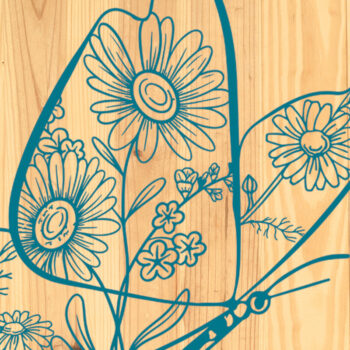 Intra απο ξύλο plywood  Χρώμα wenge 3mm-4mm πάχος - Floral Butterfly Paper Cut Design 8 Δίασταση 20x20 cm INTRAFABR-114811816 - Image 1