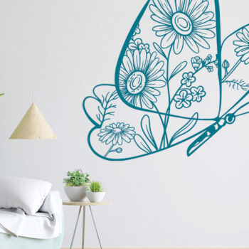 Intra απο ξύλο plywood  Χρώμα wenge 3mm-4mm πάχος - Floral Butterfly Paper Cut Design 8 Δίασταση 20x20 cm INTRAFABR-114811816 - Image 3