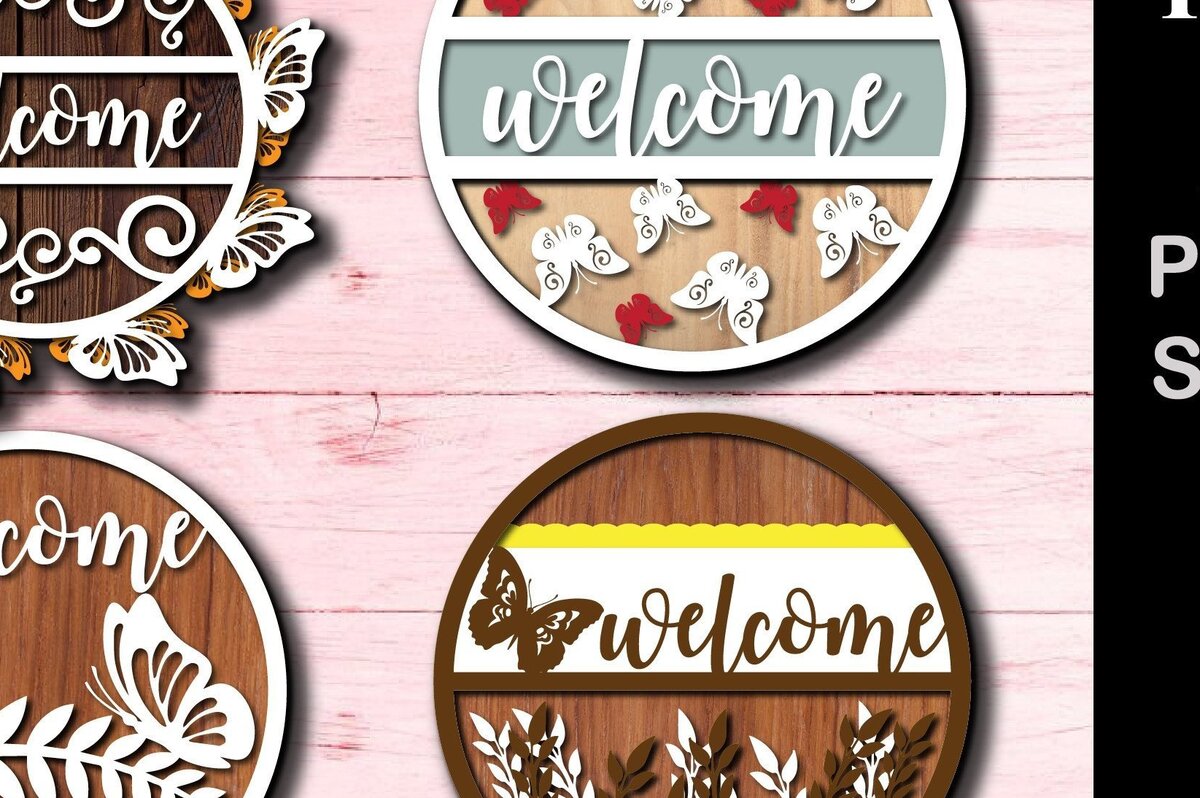 Intra απο ξύλο plywood  Χρώμα wenge 3mm-4mm πάχος - Floral Πεταλούδα στρογγυλή δέσμη πινακίδων ξύλου Δίασταση 30x20 cm INTRAFABR-110796213