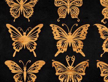 Intra απο ξύλο plywood  Χρώμα wenge 3mm-4mm πάχος - Floral Butterfly Πακέτο Δίασταση 30x30 cm INTRAFABR-114811861 - Image 1