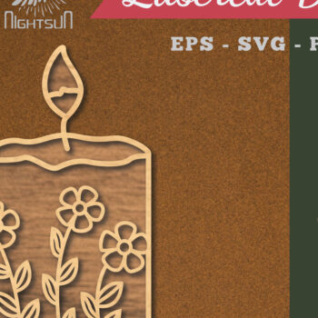 Intra απο ξύλο plywood Χρώμα wenge 3mm-4mm πάχος - Floral Κερί Διακόσμηση κοπής με λέιζερ 1 Δίασταση 20x20 cm INTRAFABR-115304641 - Image 1