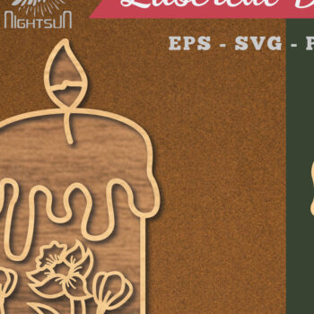 Intra απο ξύλο plywood  Χρώμα wenge 3mm-4mm πάχος - Floral Κερί Διακόσμηση κοπής με λέιζερ 3 Δίασταση 20x20 cm INTRAFABR-122894261 - Image 1