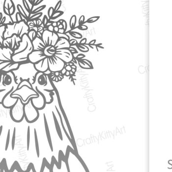 Intra απο ξύλο plywood  Χρώμα wenge 3mm-4mm πάχος - Floral κοτόπουλο. Κοτόπουλο σε στέμμα λουλουδιών Δίασταση 30x20 cm INTRAFABR-114576386 - Image 2