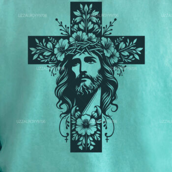 Intra απο ξύλο plywood  Χρώμα wenge 3mm-4mm πάχος - Floral Christian Cross Religious Δίασταση 40x50 cm INTRAFABR-102420454 - Image 4