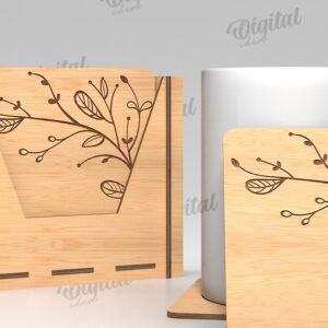 Intra απο ξύλο plywood  Χρώμα wenge 3mm-4mm πάχος - Σουβέρ λουλουδιών με κουτί αποθήκευσης Δίασταση 30x20 cm INTRAFABR-116669801