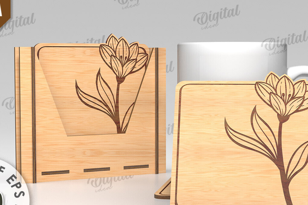 Intra απο ξύλο plywood  Χρώμα wenge 3mm-4mm πάχος - Σουβέρ λουλουδιών με κουτί αποθήκευσης Δίασταση 30x20 cm INTRAFABR-112889579