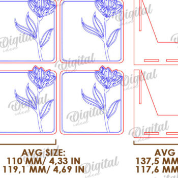 Intra απο ξύλο plywood  Χρώμα wenge 3mm-4mm πάχος - Σουβέρ λουλουδιών με κουτί αποθήκευσης Δίασταση 30x20 cm INTRAFABR-112889579 - Image 2