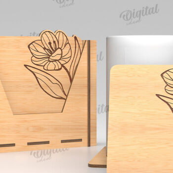 Intra απο ξύλο plywood  Χρώμα wenge 3mm-4mm πάχος - Σουβέρ λουλουδιών με κουτί αποθήκευσης Δίασταση 30x20 cm INTRAFABR-112324943 - Image 1