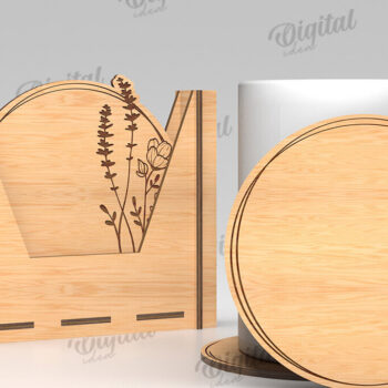 Intra απο ξύλο plywood  Χρώμα wenge 3mm-4mm πάχος - Σουβέρ λουλουδιών με κουτί αποθήκευσης Δίασταση 30x20 cm INTRAFABR-95782219 - Image 1