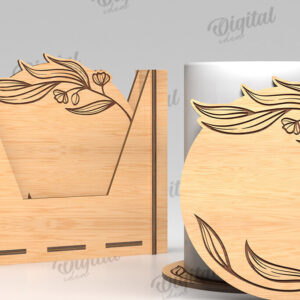 Intra απο ξύλο plywood  Χρώμα wenge 3mm-4mm πάχος - Σουβέρ λουλουδιών με κουτί αποθήκευσης Δίασταση 30x20 cm INTRAFABR-68700968