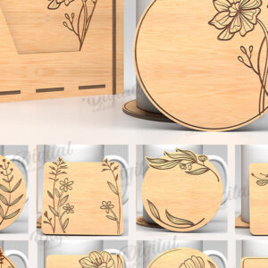 Intra απο ξύλο plywood  Χρώμα wenge 3mm-4mm πάχος - Σουβέρ λουλουδιών με κουτί αποθήκευσης Δίασταση 30x20 cm INTRAFABR-113530994