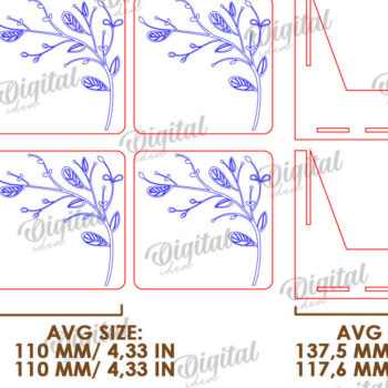 Intra απο ξύλο plywood  Χρώμα wenge 3mm-4mm πάχος - Σουβέρ λουλουδιών με κουτί αποθήκευσης Δίασταση 30x20 cm INTRAFABR-113530994 - Image 4