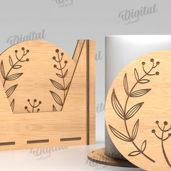 Intra απο ξύλο plywood  Χρώμα wenge 3mm-4mm πάχος - Σουβέρ λουλουδιών με κουτί αποθήκευσης Δίασταση 30x20 cm INTRAFABR-113530994 - Image 8