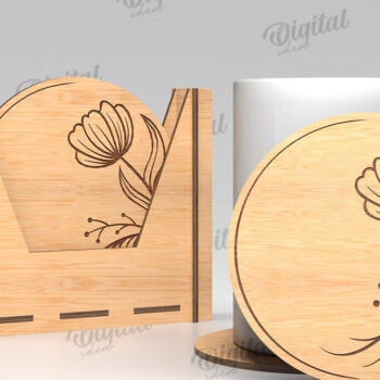 Intra απο ξύλο plywood  Χρώμα wenge 3mm-4mm πάχος - Σουβέρ λουλουδιών με κουτί αποθήκευσης Δίασταση 30x20 cm INTRAFABR-113530994 - Image 10