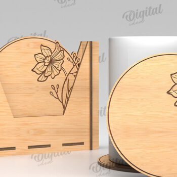 Intra απο ξύλο plywood  Χρώμα wenge 3mm-4mm πάχος - Σουβέρ λουλουδιών με κουτί αποθήκευσης Δίασταση 30x20 cm INTRAFABR-113530994 - Image 15