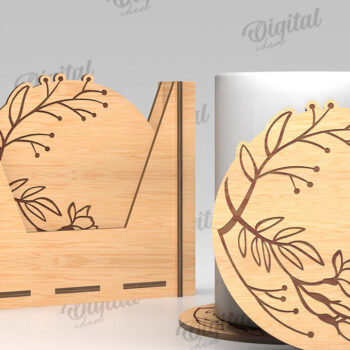 Intra απο ξύλο plywood  Χρώμα wenge 3mm-4mm πάχος - Σουβέρ λουλουδιών με κουτί αποθήκευσης Δίασταση 30x20 cm INTRAFABR-53994644 - Image 1