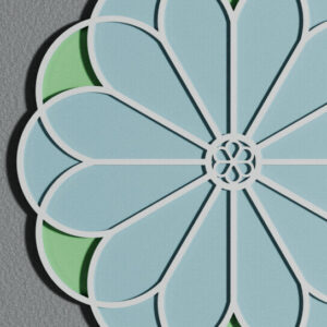 Intra απο ξύλο plywood  Χρώμα wenge 3mm-4mm πάχος - Floral Decor Art Κρεμαστό Δίασταση 14x14 cm INTRAFABR-102217478