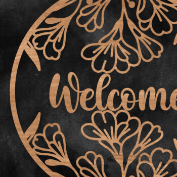 Intra απο ξύλο plywood Χρώμα wenge 3mm-4mm πάχος - Floral κρεμάστρα πόρτας στρογγυλή πινακίδα Δίασταση 30x20 cm INTRAFABR-100961423 - Image 4