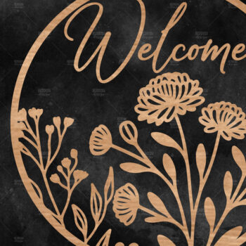 Intra απο ξύλο plywood Χρώμα wenge 3mm-4mm πάχος - Floral κρεμάστρα πόρτας Δίασταση 30x20 cm INTRAFABR-102290437 - Image 1