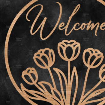 Intra απο ξύλο plywood Χρώμα wenge 3mm-4mm πάχος - Floral κρεμάστρα πόρτας Δίασταση 30x20 cm INTRAFABR-102289241 - Image 1