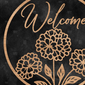 Intra απο ξύλο plywood Χρώμα wenge 3mm-4mm πάχος - Floral κρεμάστρα πόρτας Δίασταση 30x20 cm INTRAFABR-102289794 - Image 1