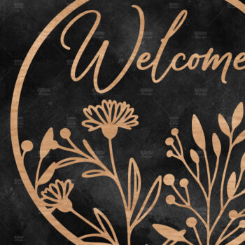 Intra απο ξύλο plywood  Χρώμα wenge 3mm-4mm πάχος - Floral κρεμάστρα πόρτας , Δίασταση 30x20 cm INTRAFABR-123373738 - Image 1