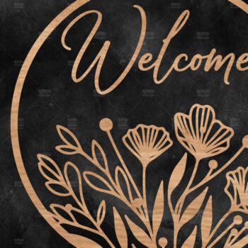 Intra απο ξύλο plywood  Χρώμα wenge 3mm-4mm πάχος - Floral κρεμάστρα πόρτας , Δίασταση 30x20 cm INTRAFABR-98550450 - Image 1