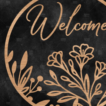 Intra απο ξύλο plywood  Χρώμα wenge 3mm-4mm πάχος - Floral κρεμάστρα πόρτας Δίασταση 30x20 cm INTRAFABR-36038973 - Image 1