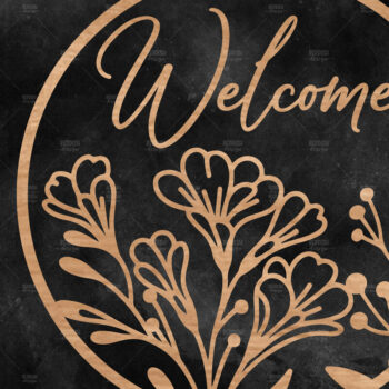 Intra απο ξύλο plywood  Χρώμα wenge 3mm-4mm πάχος - Floral κρεμάστρα πόρτας Δίασταση 30x20 cm INTRAFABR-28537704 - Image 1