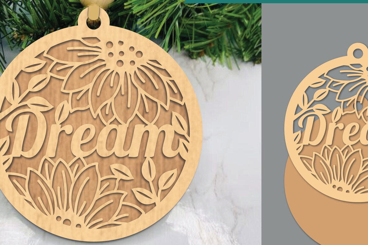 Intra απο ξύλο plywood  Χρώμα wenge 3mm-4mm πάχος - Floral Dream στολίδι κοπής με λέιζερ Δίασταση 6x6 cm INTRAFABR-104324475