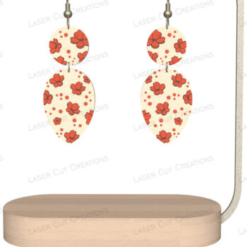 Intra απο ξύλο plywood Χρώμα wenge 3mm-4mm πάχος - Σκουλαρίκια floral Drop Δίασταση 3x3 cm INTRAFABR-120350451 - Image 2