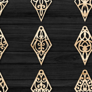 Intra απο ξύλο plywood  Χρώμα wenge 3mm-4mm πάχος - Σκουλαρίκια με λουλούδια με Δίασταση 3x3 cm INTRAFABR-66341654