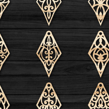 Intra απο ξύλο plywood  Χρώμα wenge 3mm-4mm πάχος - Σκουλαρίκια με λουλούδια με Δίασταση 3x3 cm INTRAFABR-66341654 - Image 1