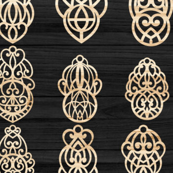 Intra απο ξύλο plywood Χρώμα wenge 3mm-4mm πάχος - Σκουλαρίκια με λουλούδια με Δίασταση 3x3 cm INTRAFABR-121949180 - Image 1